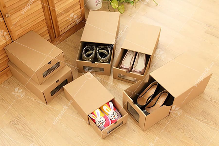 Hộp giấy đựng giày dép, hop giay dung giay dep  