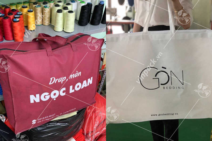 Túi vải không dệt đựng chăn màn drap gối nệm, tui vai khong det dung chan man drap goi nem