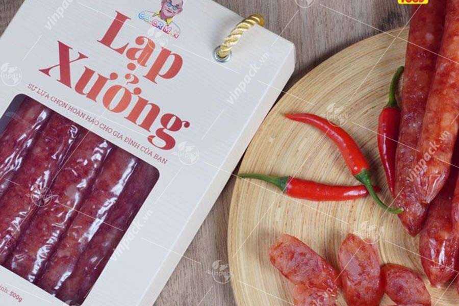Túi giấy đựng lạp xưởng, tui giay dung lap xuong