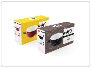 Cardboard box for kitchen utensils