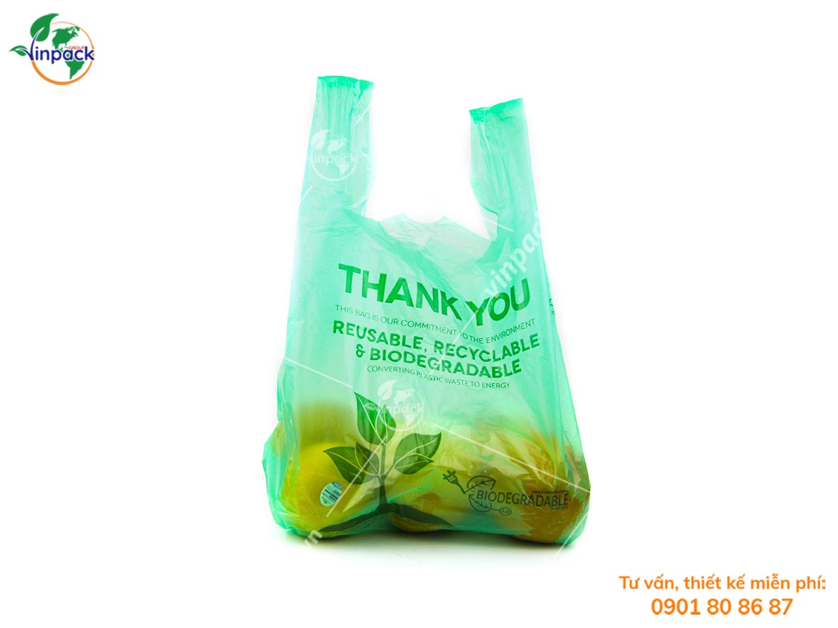 Printed supermarket plastic bags