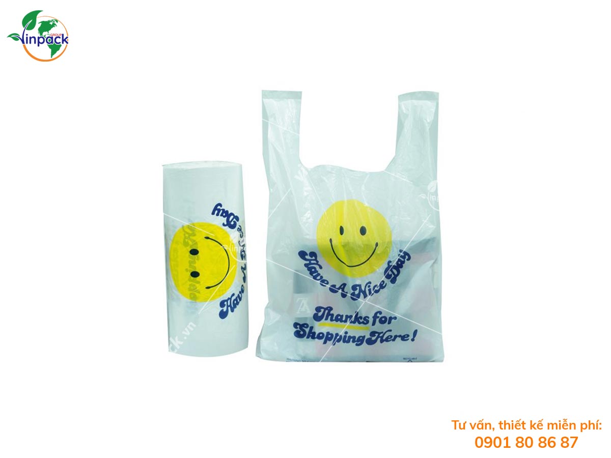 Printed supermarket plastic bags