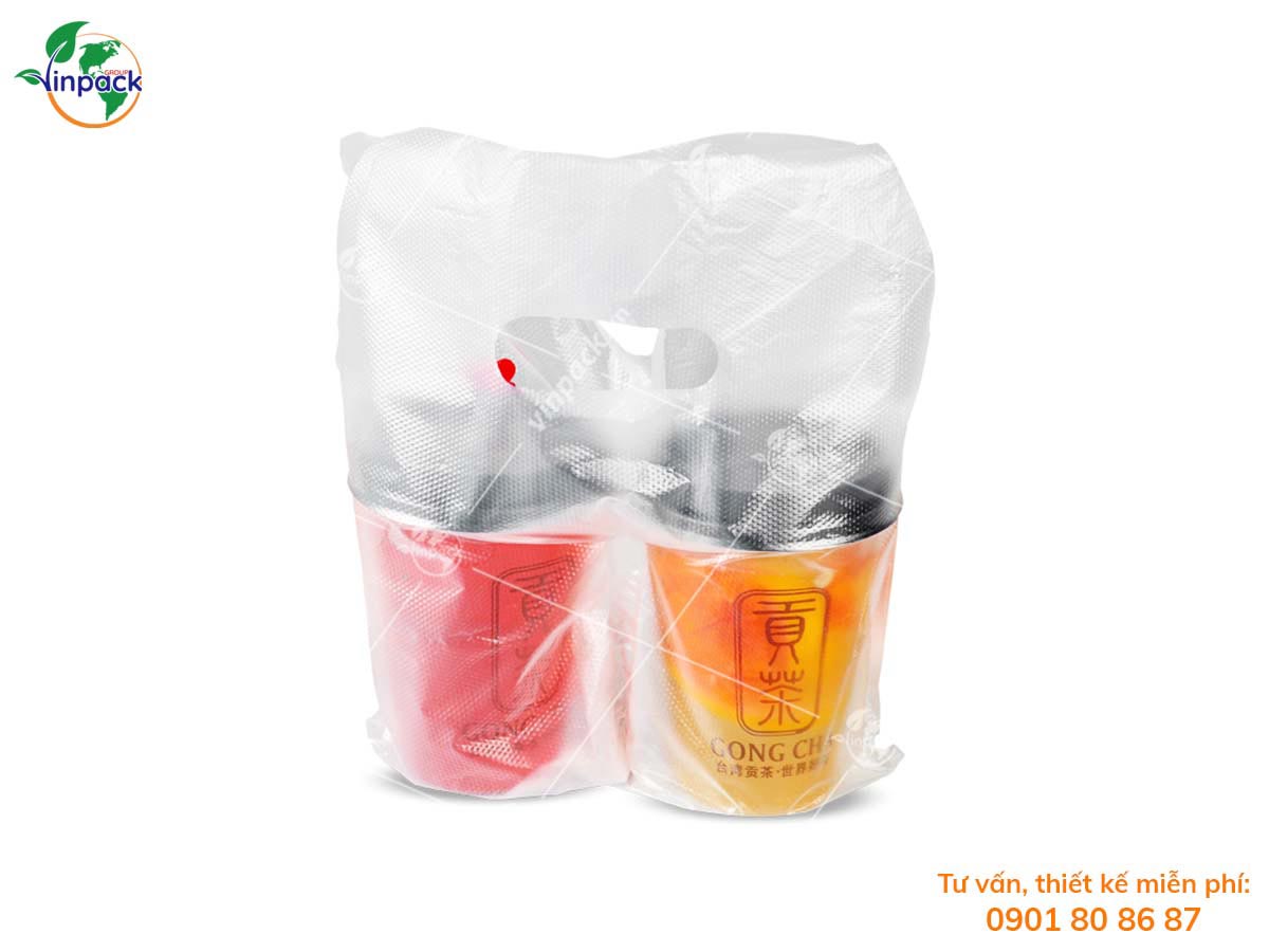 Plastic carrier cup bag