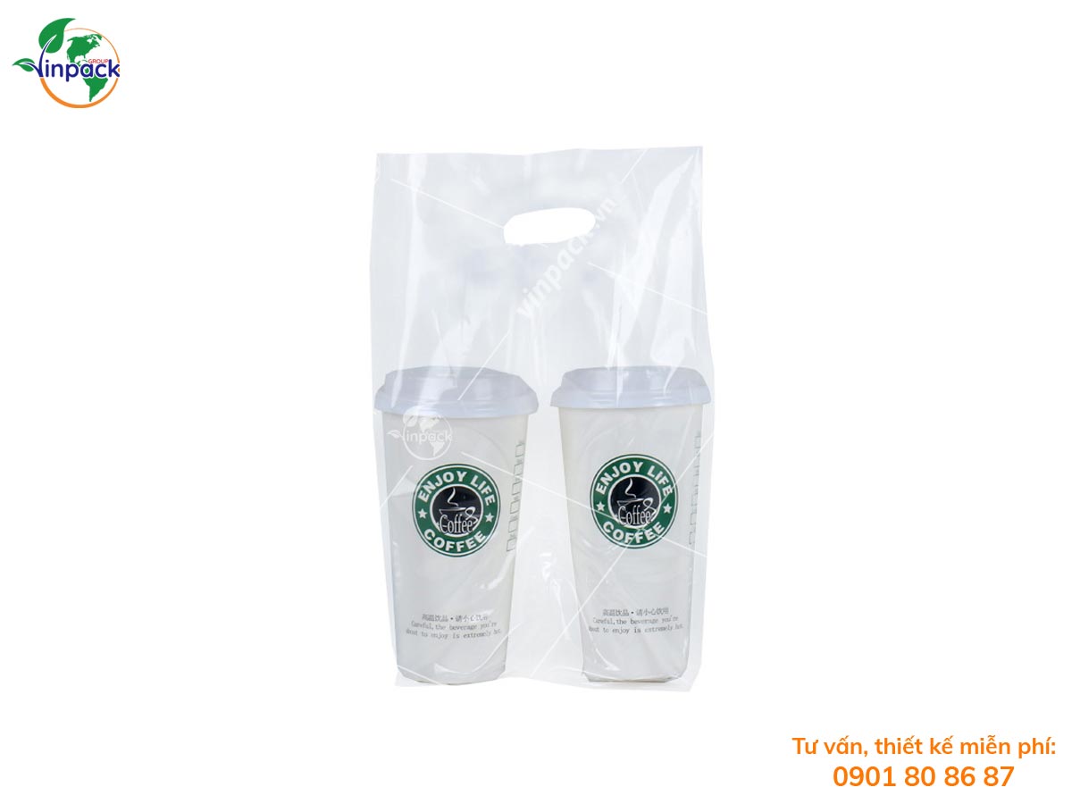 Plastic carrier cup bag