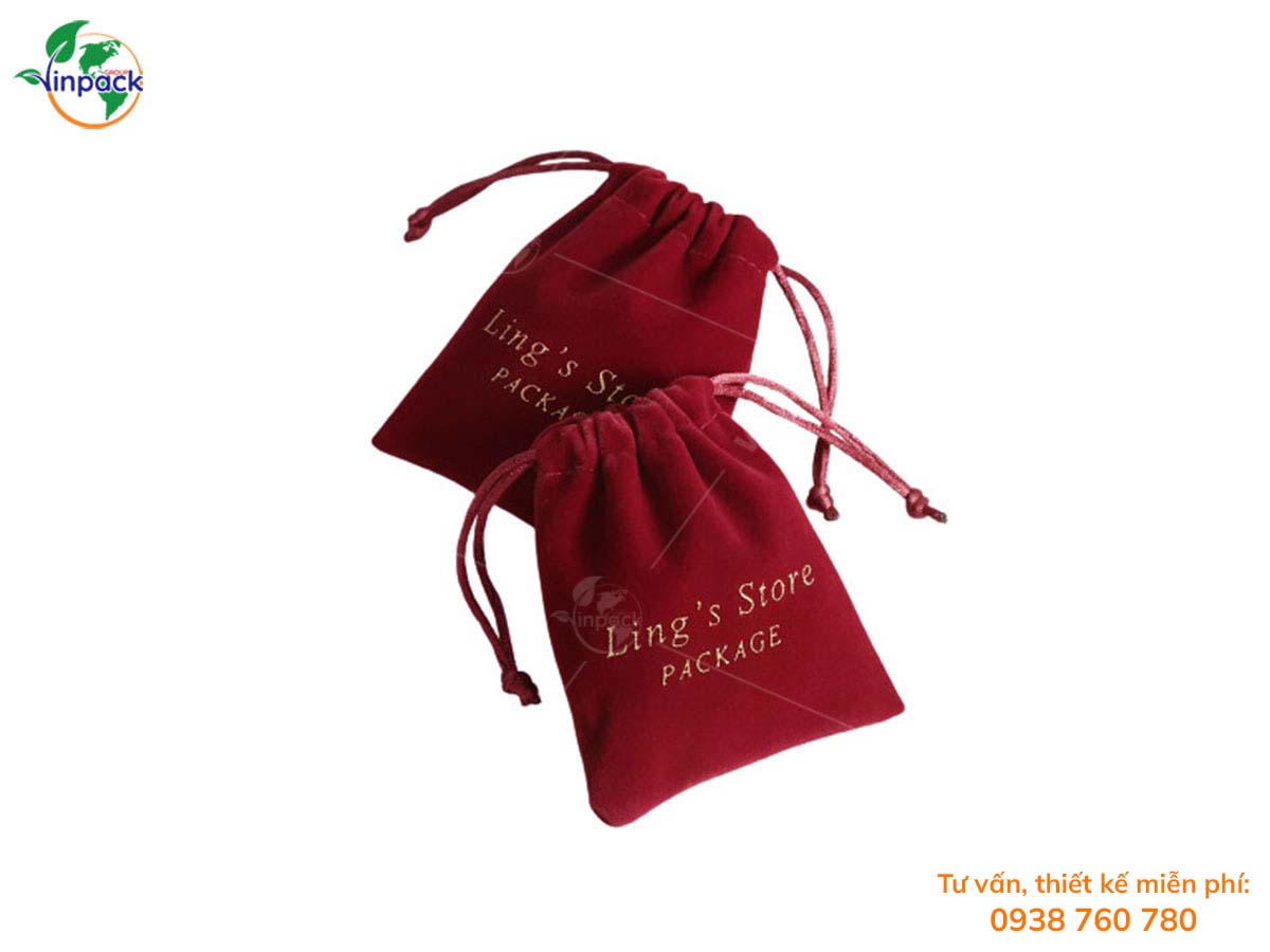 Velvet drawstring bag