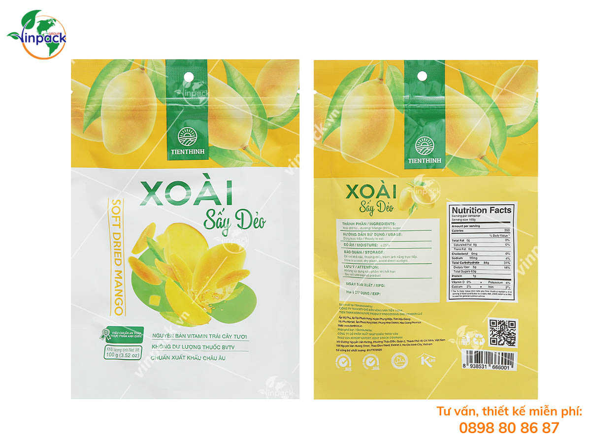 Bao bì xoài sấy dẻo